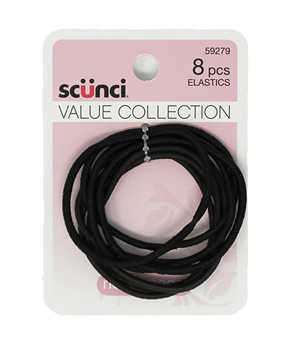 Scunci No Damage Elastics Black 8 pcs